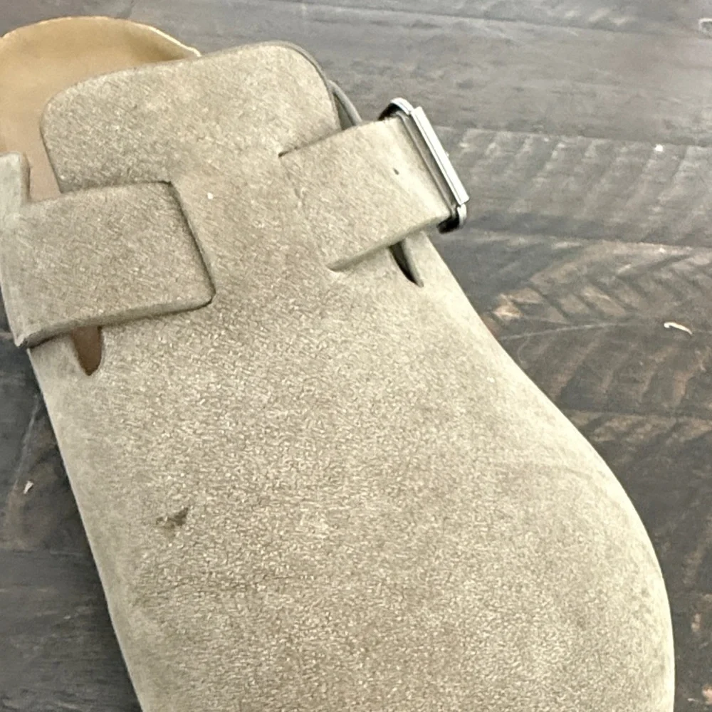 Stylish Suede Clogs with Buckle